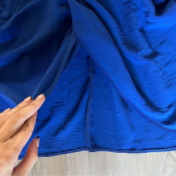 NWOT ASOS CURVE knot front blouse in electric blue sz 14 - Picture 7 of 9